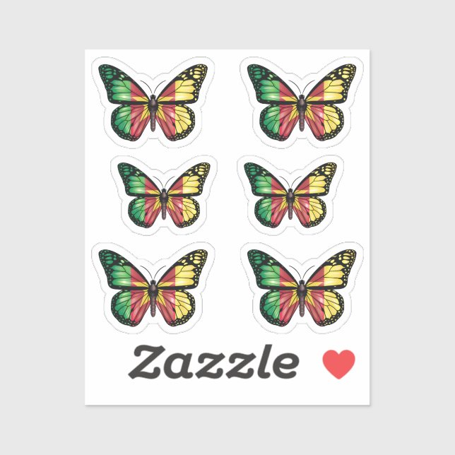 Sticker Drapeau monarque papillon du Cameroun (Feuille)