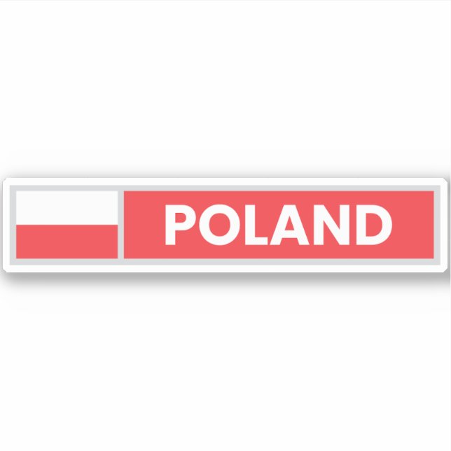 Sticker Drapeau National de la Pologne (Devant)
