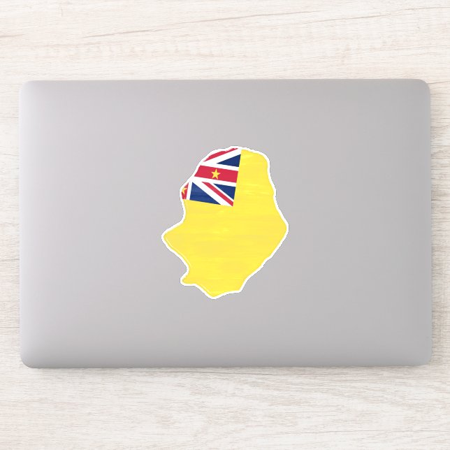 Sticker Drapeau Niue et carte (Ordinateur)