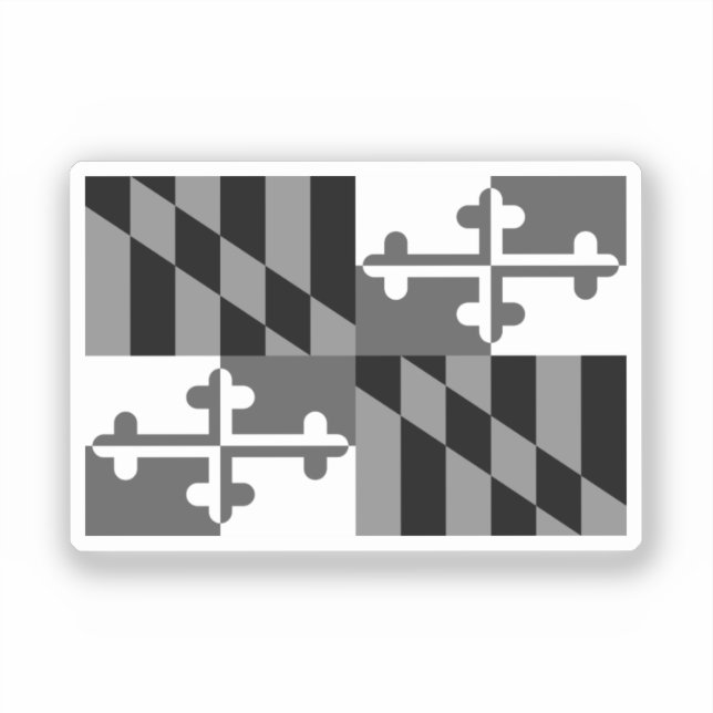 Sticker Drapeau noir et blanc du Maryland (Recto)