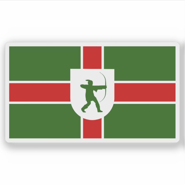 Sticker Drapeau non officiel du comté de Nottinghamshire,  (Devant)