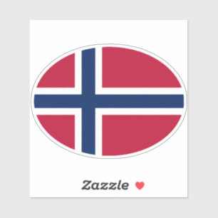 Sticker Drapeau norvégien ovale