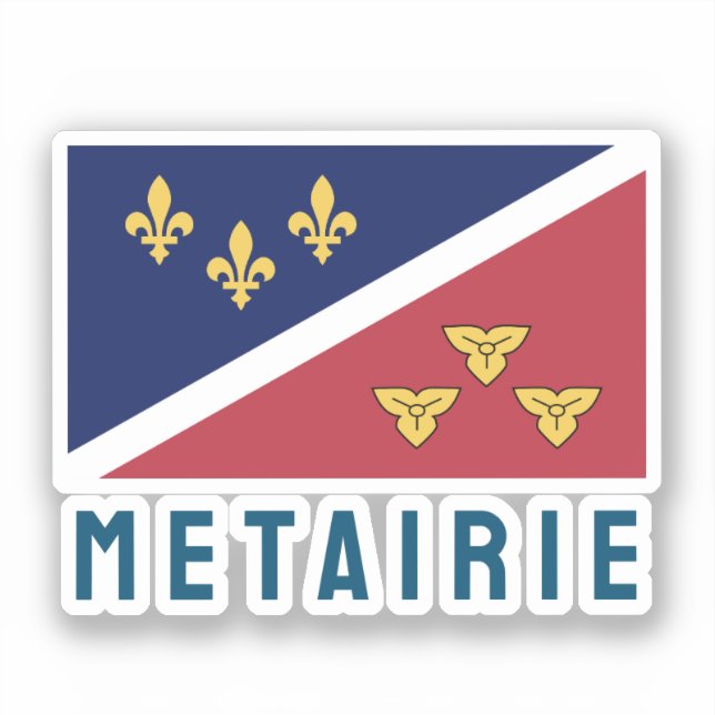 Sticker Drapeau (officieux) de Metairie, Louisiane (Recto)
