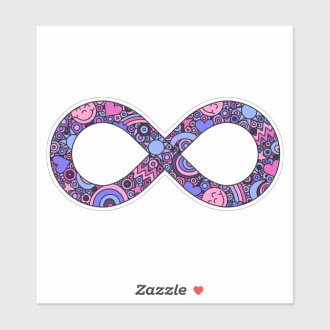 Sticker Drapeau Omnisexuel Pride Doodle Neurodivers Infini (Feuille)