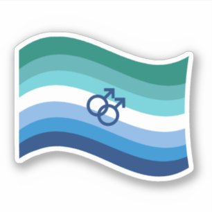 Sticker Drapeau ondoyant azur de fierté de l'amour gay mas