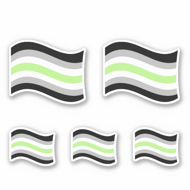 Sticker Drapeau ondoyant de fierté agender (Devant)
