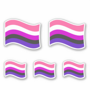 Sticker Drapeau ondoyant de fierté genderfluid