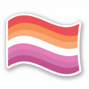 Sticker Drapeau ondoyant de la fierté des lesbiennes au co