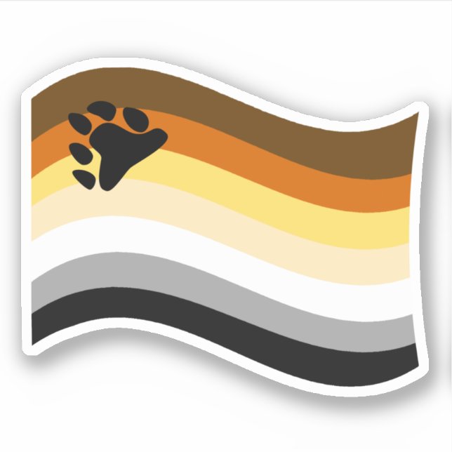 Sticker Drapeau ondoyant de la fierté des ours (Devant)