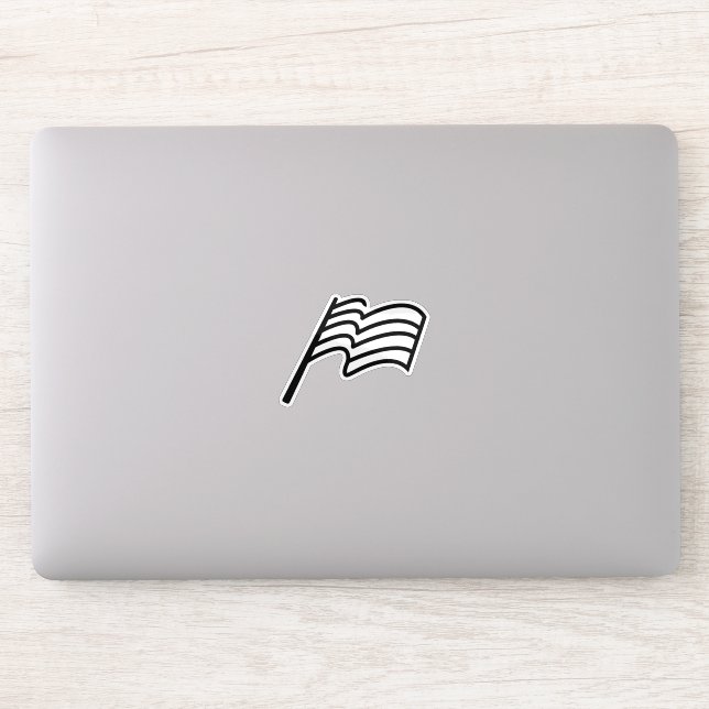 Sticker Drapeau ondulant de sport de course minimal (Ordinateur)