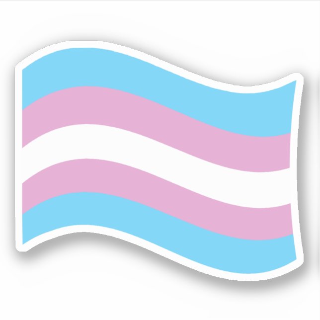 Sticker Drapeau ondulé de la Trans Pride (Devant)