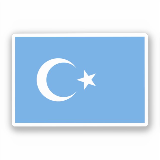 Sticker Drapeau ouïghour/Turkestan oriental (Recto)