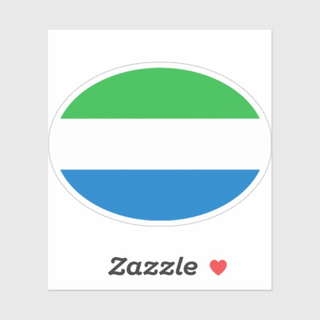 Sticker Drapeau Oval de Sierra Leone (Feuille)
