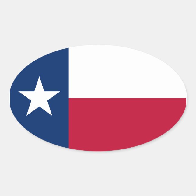 Sticker Drapeau Oval Texas (Devant)