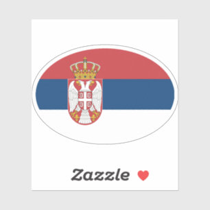 Sticker Drapeau ovale de Serbie
