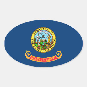 Sticker Drapeau Ovale Idaho
