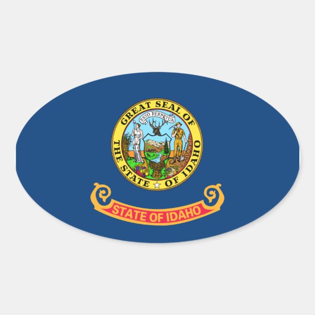 Sticker Drapeau Ovale Idaho (Devant)
