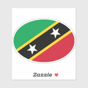 Sticker Drapeau ovale Saint-Kitts-et-Nevis