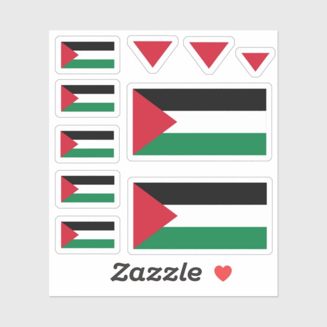 Sticker Drapeau Palestinien #pack3 (dit) (en anglais seule (Feuille)