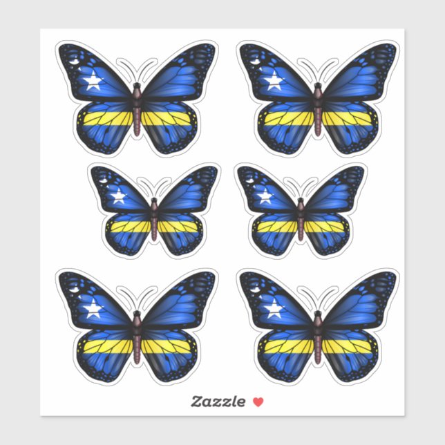 Sticker Drapeau Papillon de Curaçao (Feuille)