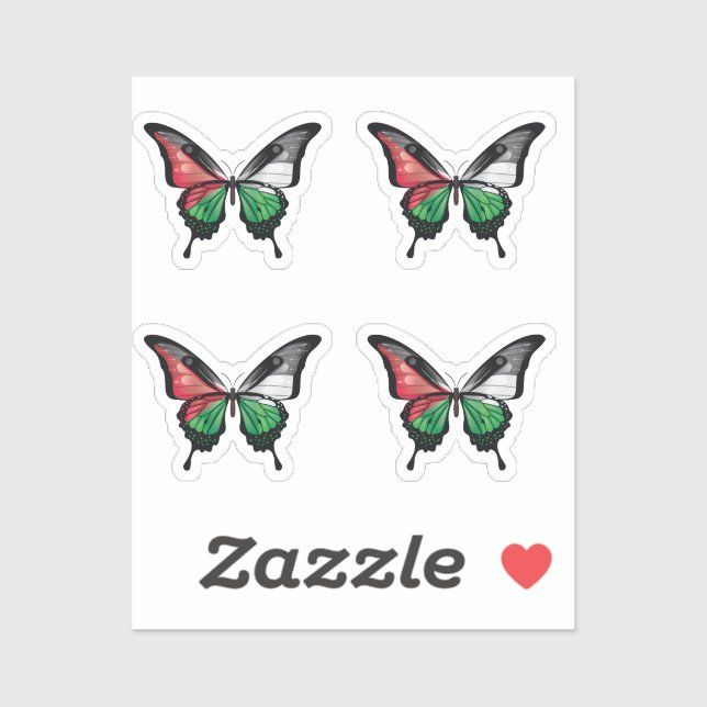 Sticker Drapeau papillon swallowtail de Palestine (Feuille)