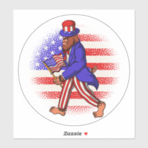 Drapeau patriotique d'Oncle Sam portant Bigfoot le