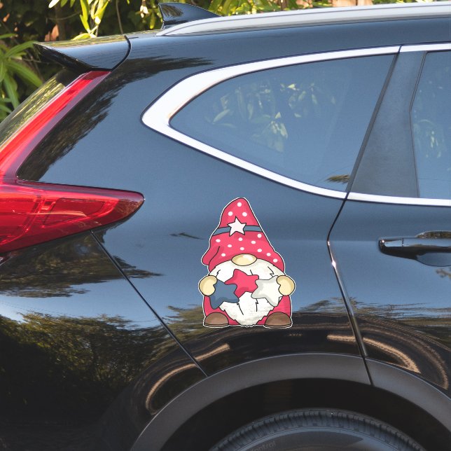 Sticker Drapeau Patriotique USA Jardin Gnomes Étoiles Band (Coté voiture)