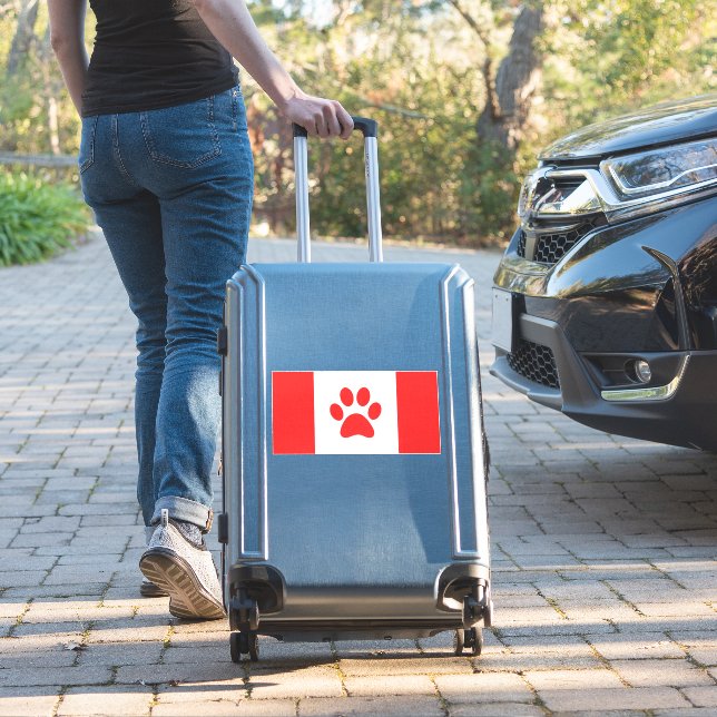 Sticker Drapeau Paw Canada - Drôle canadien amusant (Valise Insitu)
