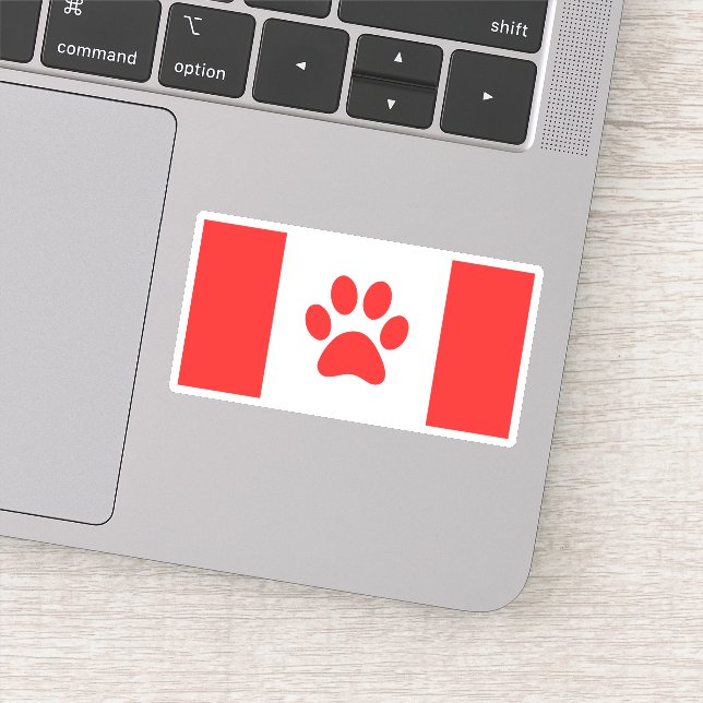 Sticker Drapeau Paw Canada - Drôle canadien amusant (Détail)