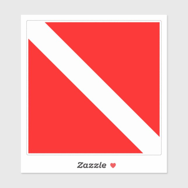 Sticker Drapeau Plongée Plongée Plongée Plongée Diver Down (Feuille)