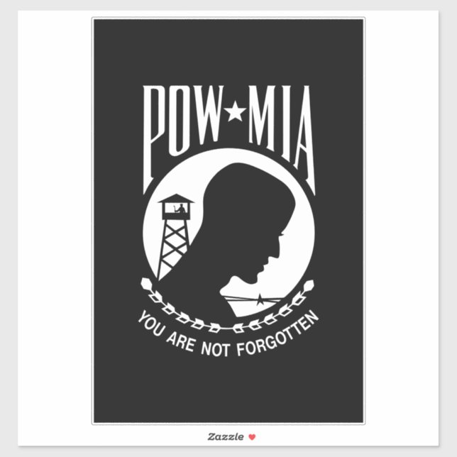 Sticker Drapeau POW MIA : Soldats disparus de la guerre du (Feuille)