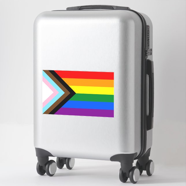Sticker Drapeau Progress Pride LGBTQ+ (Sur valise)