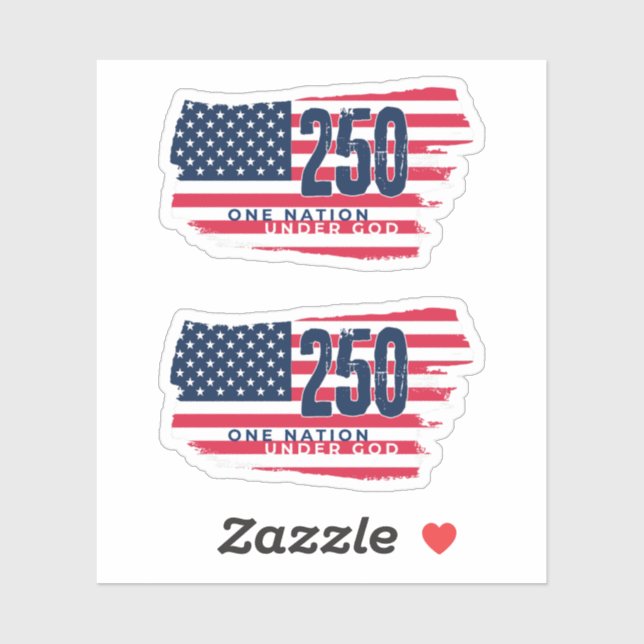 Sticker Drapeau Rétro Amérique 250 Ans 250e Anniversaire (Feuille)