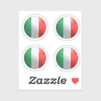 Sticker Drapeau rond brillant d'Italie