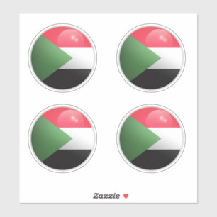 Sticker Drapeau rond Soudan