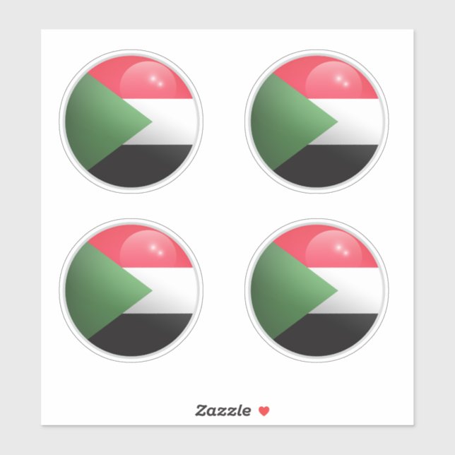Sticker Drapeau rond Soudan (Feuille)
