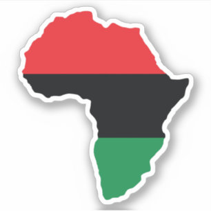 Sticker Drapeau rouge, noir et vert de l'Afrique