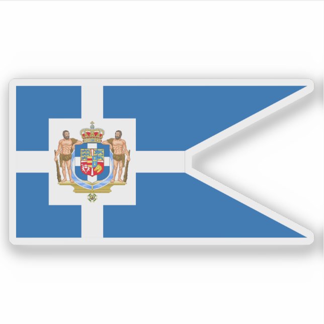 Sticker drapeau royal grec, Grèce (1863-1913) (Devant)