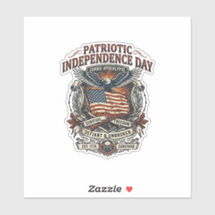 Sticker Drapeau Rust Patriotique Survivant Apocalypse Zomb