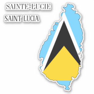 Sticker Drapeau Sainte-Lucie Charme Patriotique Carte