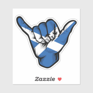 Sticker Drapeau Shaka Hand Scotland Good Vibes