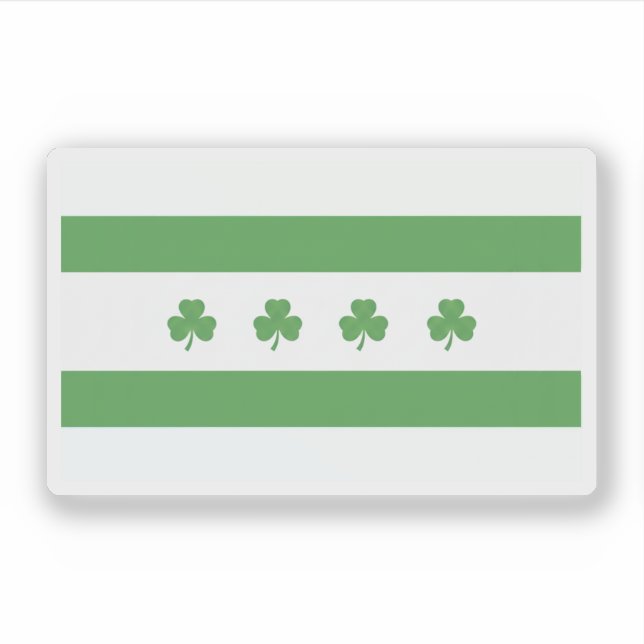 Sticker Drapeau Shamrock de Chicago (Devant)