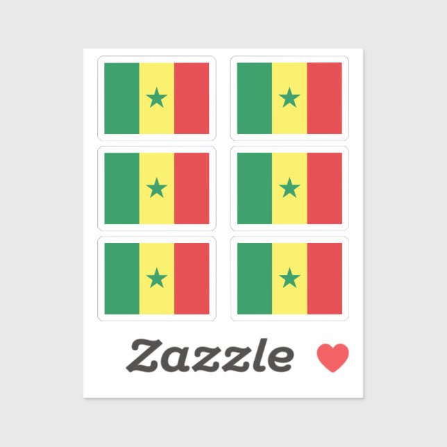Sticker Drapeau Sierra Leone Collection pack de 6 (Feuille)