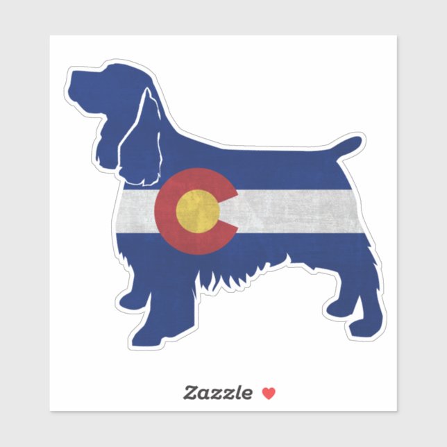 Sticker Drapeau Springer Spaniel Chien race Colorado (Feuille)