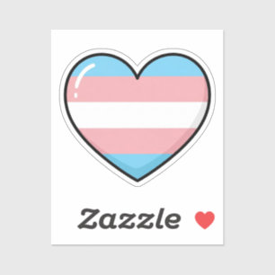 Sticker Drapeau Transgenre Cœur LGBTQIA+