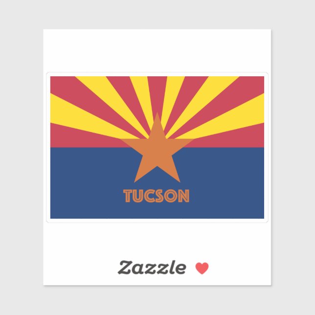 Sticker Drapeau Tucson AZ (Feuille)