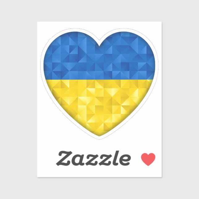 Sticker Drapeau ukrainien. Amour pour l'Ukraine. Soutien.  (Feuille)