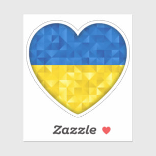 Sticker Drapeau ukrainien. Amour pour l'Ukraine. Soutien. 