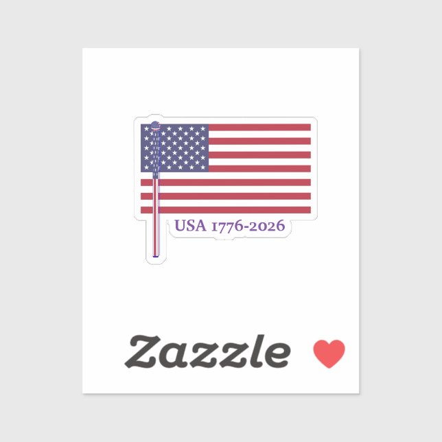 Sticker Drapeau USA 1776- 2026 Anniversaire (Feuille)