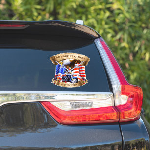 Sticker Drapeau USA du vétéran patriote de moto personnali